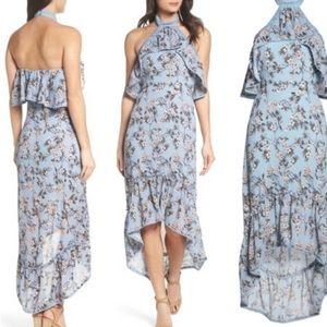 Chelsea28 NEW WITH TAG, blue floral high low dress